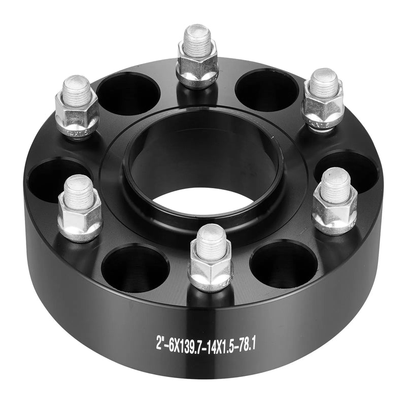 50,8 mm kalta alumīnija riteņu starplikas 6x139,7, 4 gab., melnas, M14x1,5, 108 mm