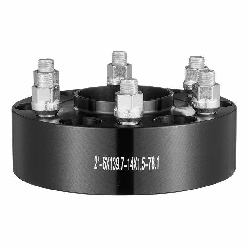 50,8 mm kalta alumīnija riteņu starplikas 6x139,7, 4 gab., melnas, M14x1,5, 108 mm
