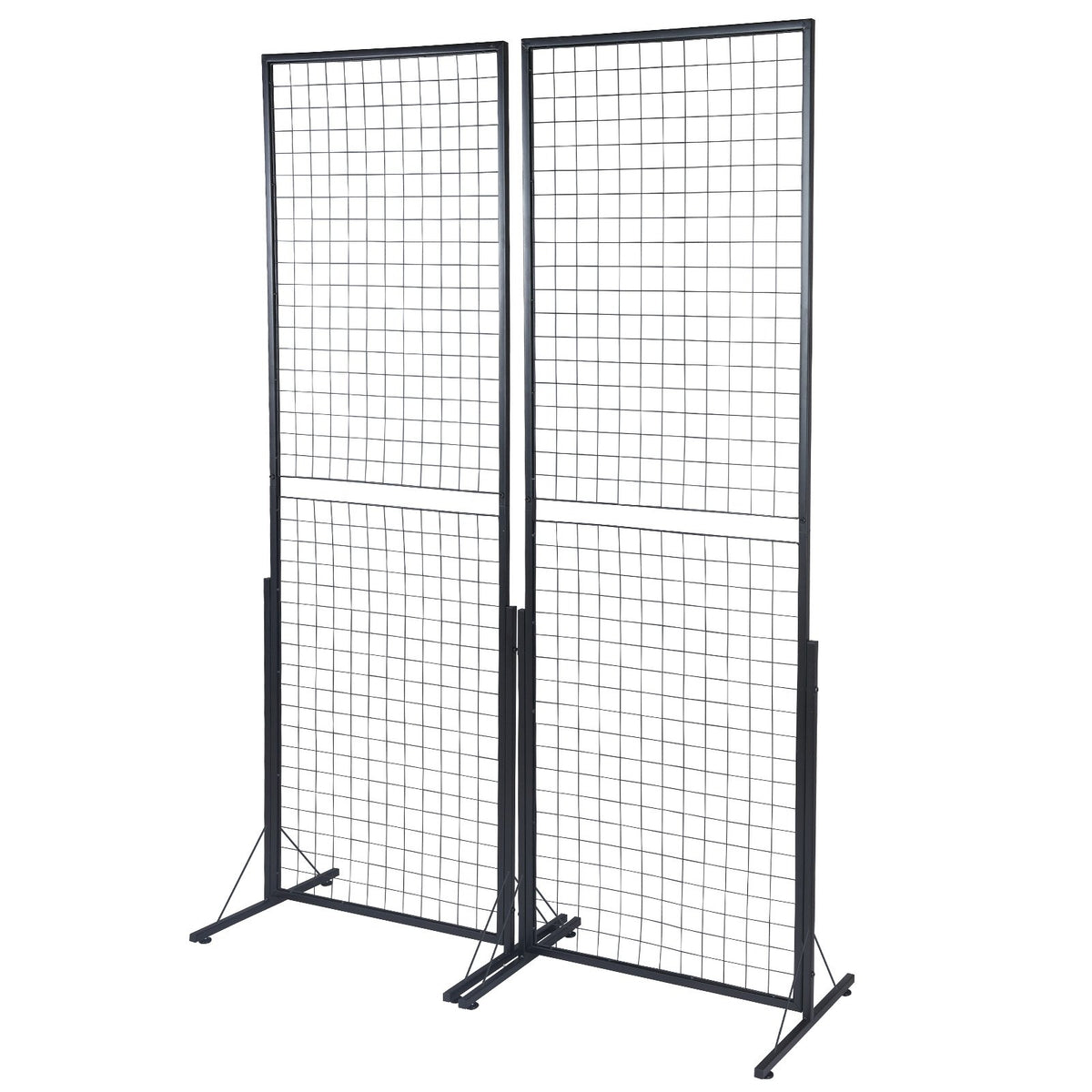 Сетчатые демонстрационные панели VEVOR 61 × 170 см, 2 шт, с Т-образными напольными стойками, двухсторонние, с дополнительными крючками и креплениями - подходят для выставок и торговых площадей