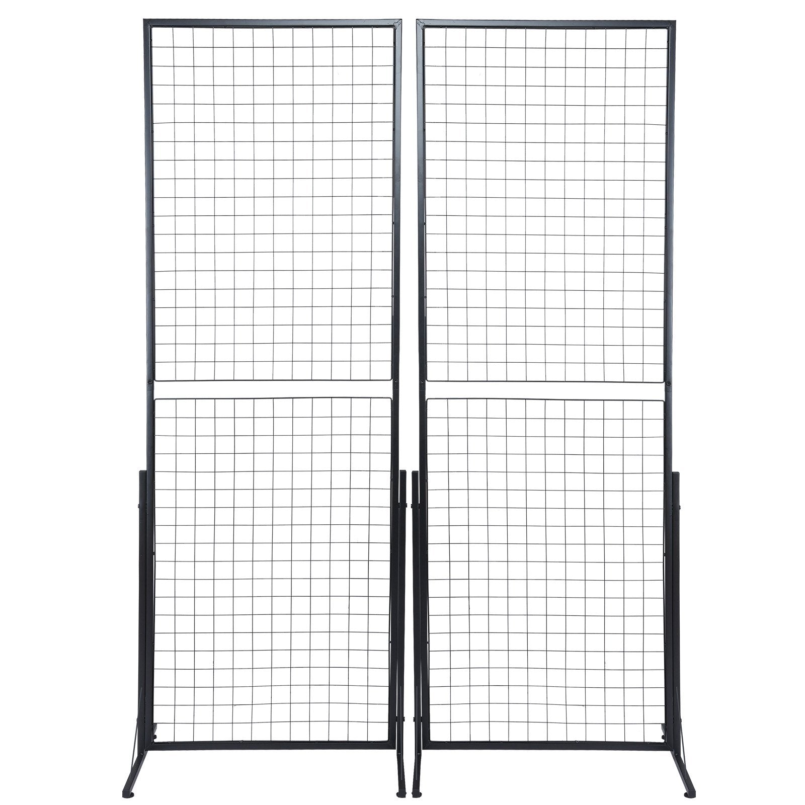 Сетчатые демонстрационные панели VEVOR 61 × 170 см, 2 шт, с Т-образными напольными стойками, двухсторонние, с дополнительными крючками и креплениями - подходят для выставок и торговых площадей