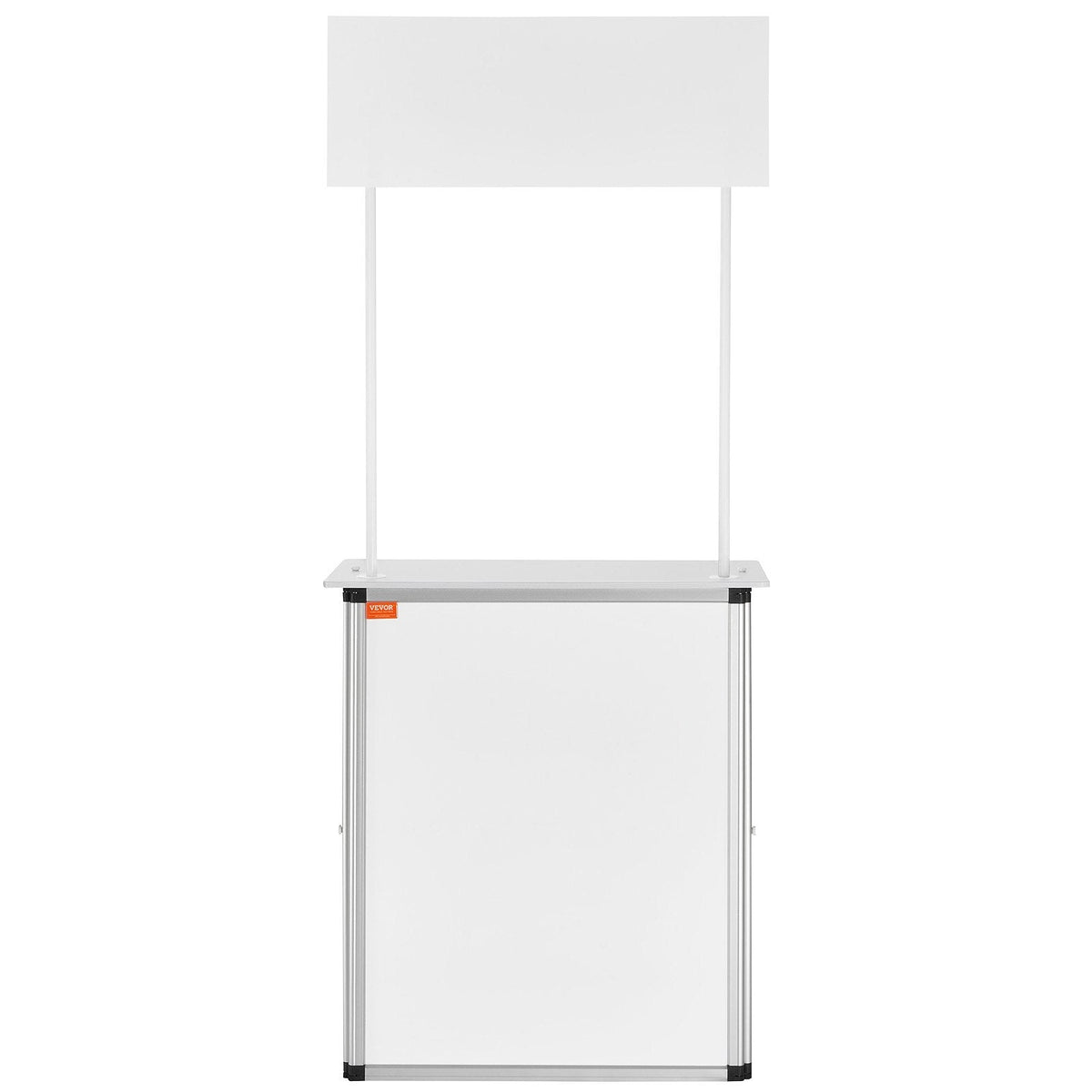 VEVOR pārnēsājams izstāžu podiums, 78,5 × 38 × 181,5 cm, salokāms reklāmas stends ar sienu, uzglabāšanas plauktu un pārnēsājamo somu