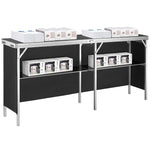 VEVOR pārnēsājams izstāžu podiums, 198 × 38,5 × 88 cm, salokāms reklāmas stends ar sienu, uzglabāšanas plauktu un pārnēsājamo somu