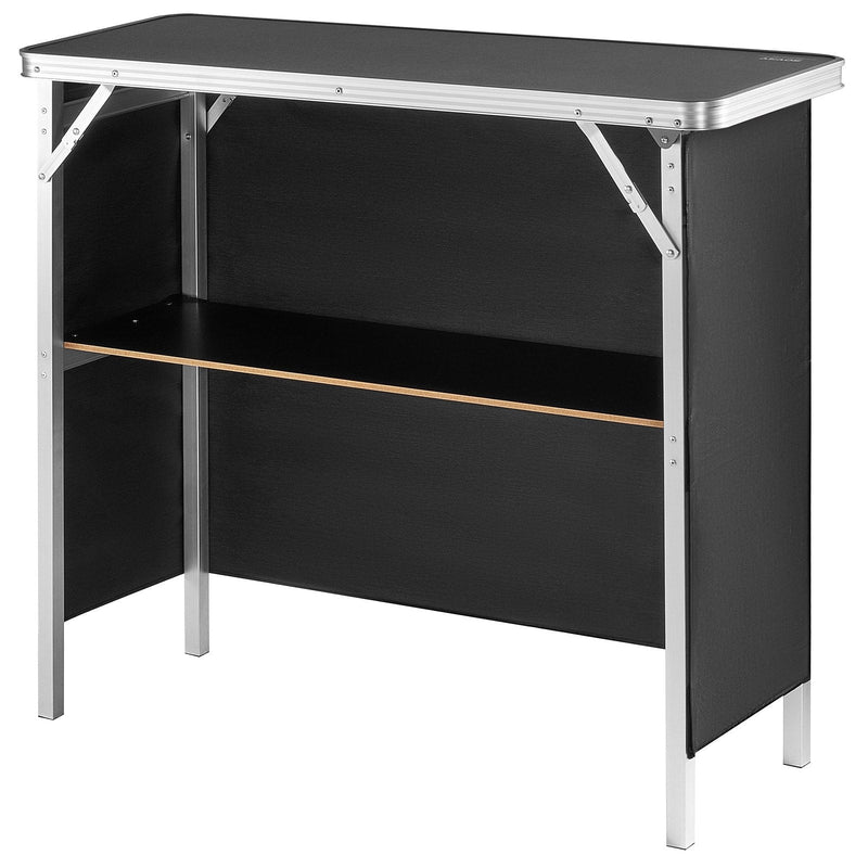 VEVOR pārnēsājams izstāžu podiums, 97,5 × 38,5 × 87 cm, salokāms reklāmas stends ar sienu, uzglabāšanas plauktu un pārnēsājamo somu