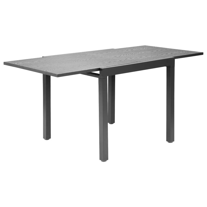 VEVOR izvelkams āra ēdamgalds, 80–160 cm taisnstūra bāra tipa dārza galds 4–6 personām, ar alumīnija rāmi un tērauda lamelēm, laikapstākļu izturīgs dārza un terases mēbeļu galds, tumši pelēks