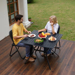 VEVOR āra metāla dārza galds, 94 cm kvadrātveida tērauda režģa bistro galds ar 38 mm saulessarga atveri, piemērots lietošanai dārzā, terasē vai pagalmā, melns