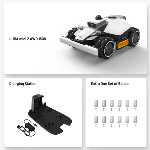 1500 m²_MAMMOTION LUBA bezvadu robotizētais zāles pļāvējs līdz 1500 m², ar AWD piedziņu, LiDAR un AI kamerām