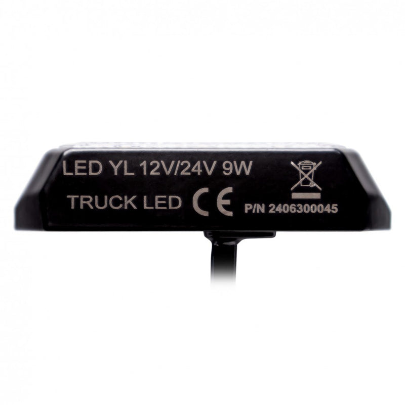 9W LED-stroboskoparmatur, 12-24V, 3 lysdioder, svart, 5m kabel
