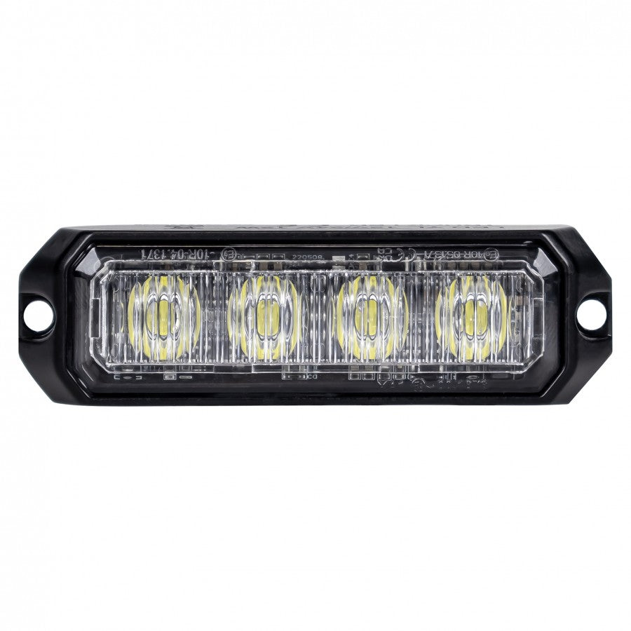 Сигнальная лампа KAMAR LED со стробоскопическим эффектом LW0025-ALR-1, 12 Вт, 12/24 В, IP67, оранжевая, с 4 светодиодами и сертификацией ECE R65/R10