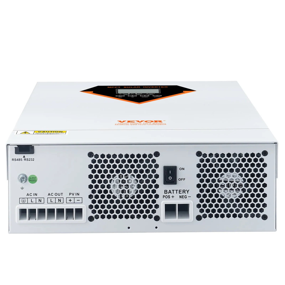 VEVOR hibrīdais saules invertors, 5500 W, tīra sinusoīda autonomais (off-grid) invertors-lādētājs, 230 V maiņstrāva, viss vienā risinājums ar iebūvētu 100 A MPPT saules uzlādes kontrolieri, atbalsta hibrīdo uzlādi no saules enerģijas un elektrotīkla.