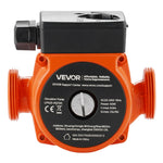 VEVOR LPS25-6S/130 čuguna cirkulācijas sūknis, 220–240 V, 55 l/min karstā ūdens cirkulācijai, vītņots pieslēgums, 3 ātrumu regulēšana, klusa darbība, paredzēts mājas apkures sistēmām