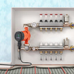 VEVOR LPS25-4BP-180 augstas efektivitātes karstā ūdens recirkulācijas sūknis, 220 V, 22 W, plūsma līdz 50 l/min, EMC automātiskās cirkulācijas sūknis ar vītņotu NPT pieslēgumu 38 mm (1½″), ūdens sildītāju sistēmām