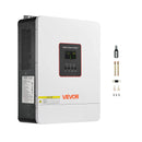 VEVOR hibrīda saules invertors 4000 W, 24 V DC uz 230 V AC, tīras sinusoīdas invertors ar lādētāju, iebūvēts 120 A MPPT saules kontrolieris un Wi-Fi modulis, vienfāzes, paredzēts svina-skābes un litija akumulatoriem autonomām sistēmām