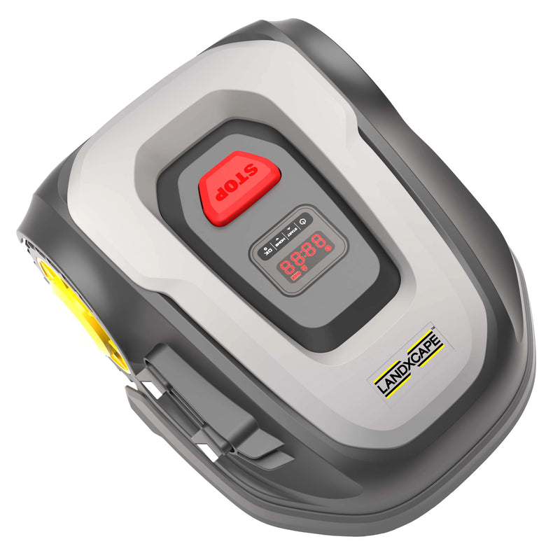 300 m²_Akumulatora zāles pļāvējs LandXcape LX855, paredzēts līdz 300 m² platībai