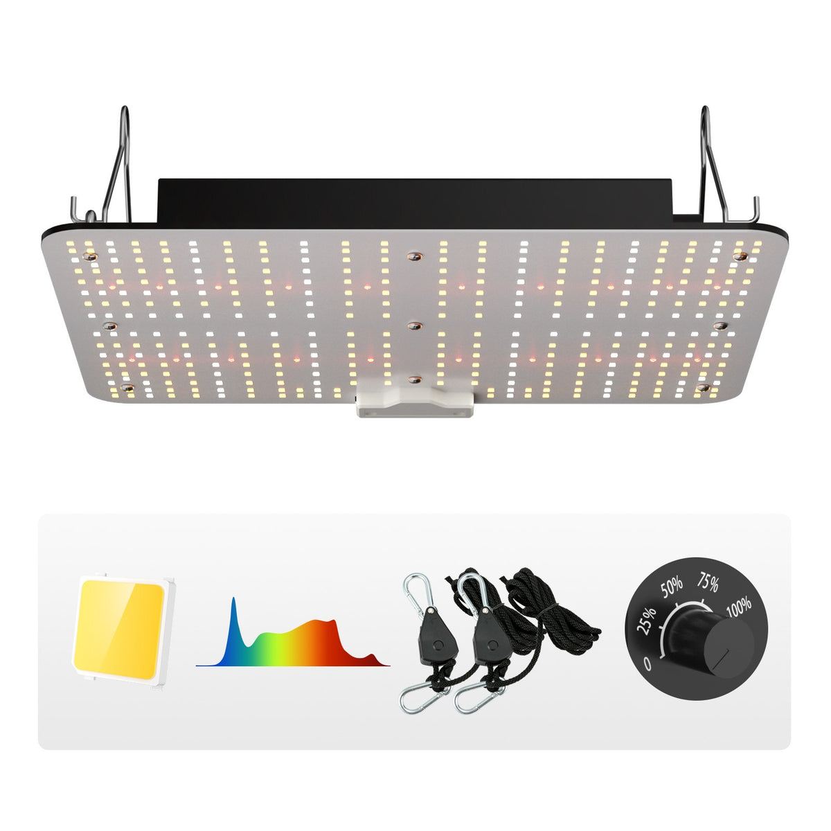 VEVOR SAMSUNG 2B1B LED kasvatusvalgusti, 150W, reguleeritav heledus, kõrge tootlikkusega, seemikute, taimede ja õitsemise jaoks - siseruumidesse, kasvuhoonetesse ja kasvutelkidesse (91,44 cm x 91,44 cm).