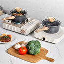 1,5 l kastrolis ar nelīpošo pārklājumu un rūdīta stikla vāku, daudzfunkcionāls katls ar noņemamu rokturi, piemērots indukcijas plītīm, melns