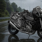 VEVOR motocikla sānu somas, 28 l (14 l x 2) lielas ietilpības motocikla sānu bagāžas somas, saderīgas ar lielāko daļu motociklu, ūdensizturīga āra motocikla bagāžas uzglabāšanas pleca soma ar apakšējo stiprinājuma siksnu, melna