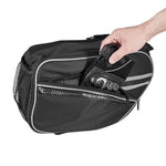 VEVOR motocikla sānu soma, 30 l (15 l x 2) ietilpīga motocikla sānu bagāžas soma ar ūdensnecaurlaidīgu lietus pārsegu un stiprinājuma siksnām, saderīga ar lielāko daļu motociklu, āra sporta motocikla bagāžas uzglabāšanas soma, melna