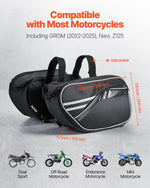 VEVOR motocikla sānu soma, 30 l (15 l x 2) ietilpīga motocikla sānu bagāžas soma ar ūdensnecaurlaidīgu lietus pārsegu un stiprinājuma siksnām, saderīga ar lielāko daļu motociklu, āra sporta motocikla bagāžas uzglabāšanas soma, melna