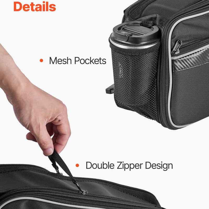 VEVOR motocikla sānu soma, 30 l (15 l x 2) ietilpīga motocikla sānu bagāžas soma ar ūdensnecaurlaidīgu lietus pārsegu un stiprinājuma siksnām, saderīga ar lielāko daļu motociklu, āra sporta motocikla bagāžas uzglabāšanas soma, melna