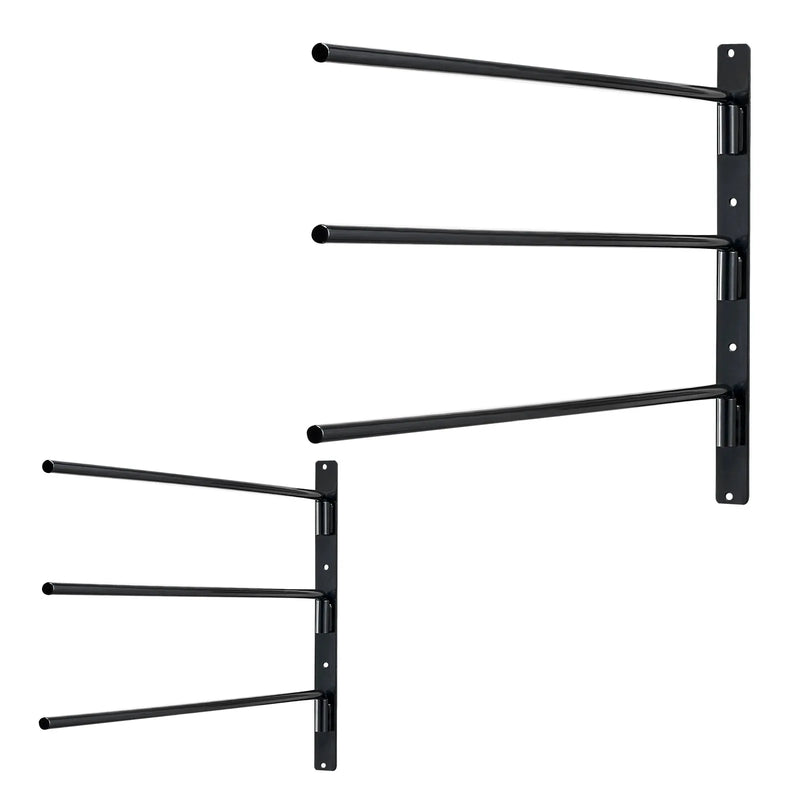 VEVOR sienas seglu statīvs 78 × 76 × 14 cm, 2 gab. komplekts ar izvirzāmiem 3 līmeņu seglu turētājiem, vietu taupošs seglu un segu turētājs ekipējuma telpas organizācijai
