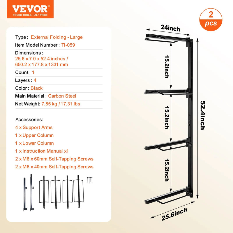 VEVOR sienas seglu statīvs 61 × 18 × 132 cm, četrpakāpju izturīgs seglu turētājs angļu un rietumu tipa segliem ar segu turētāju, stallīša un ekipējuma telpas organizācijai