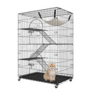 VEVOR 4-stāvu kaķu būris ar 360° rotējošām kājām, 3 kāpnēm un šūpuļkrēslu, piemērots 1–3 kaķiem, 900 x 600 x 1330 mm