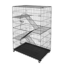 VEVOR 4-stāvu kaķu būris ar 360° rotējošām kājām, 3 kāpnēm un šūpuļkrēslu, piemērots 1–3 kaķiem, 900 x 600 x 1330 mm