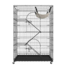 VEVOR 4-stāvu kaķu būris ar 360° rotējošām kājām, 3 kāpnēm un šūpuļkrēslu, piemērots 1–3 kaķiem, 900 x 600 x 1330 mm