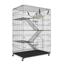 VEVOR 4-stāvu kaķu būris ar 360° rotējošām kājām, 3 kāpnēm un šūpuļkrēslu, piemērots 1–3 kaķiem, 900 x 600 x 1330 mm