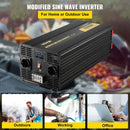 VEVOR 6000 W modificētas sinusoidālās strāvas invertors 12 V DC–230 V AC ar LCD displeju un tālvadības pulti, LED indikatoriem un ES kontaktligzdām, piemērots automašīnām, kemperiem, kravas auto, laivām, ceļošanai un kempingam