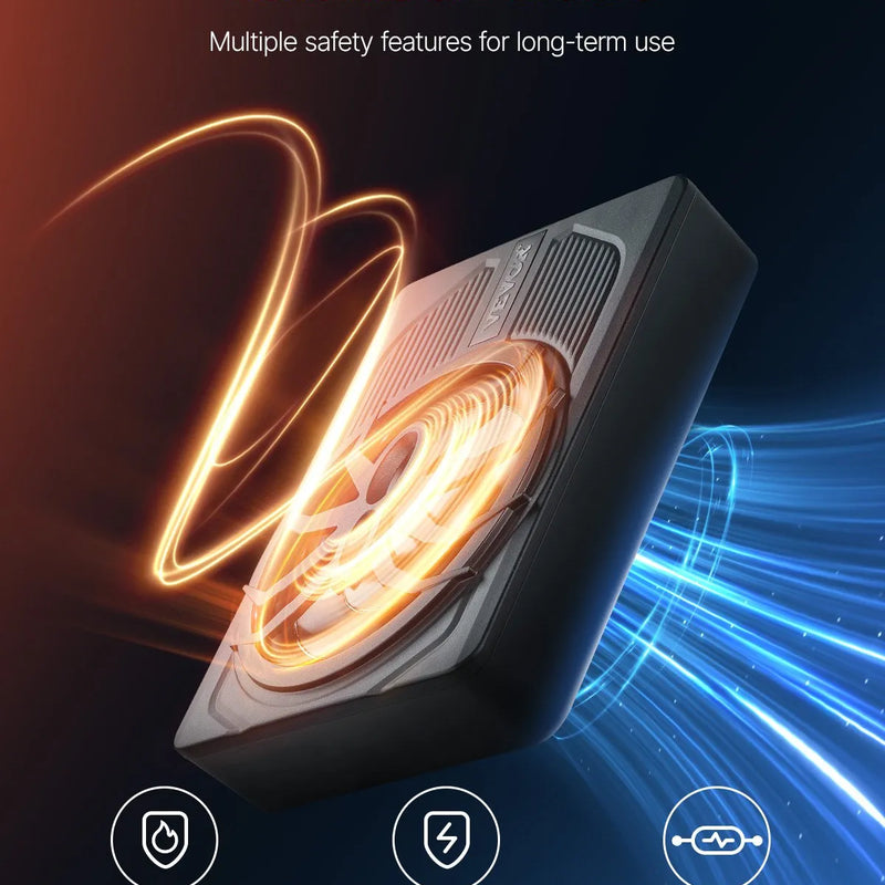 VEVOR 25 cm 440 W zem sēdekļa automašīnas subwooferis ar iebūvētu pastiprinātāju un zilu ambient apgaismojumu, zema profila aktīvais auto subwooferis ar tālvadības pulti, piemērots SUV, automašīnām, kravas auto un RV