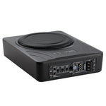 VEVOR 20 cm 300 W zem sēdekļa automašīnas subwooferis ar iebūvētu pastiprinātāju, zema profila aktīvais auto subwooferis ar High/Low Level ieejām un skaļuma regulatoru, piemērots SUV, automašīnām, kravas auto un RV