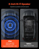 VEVOR 20 cm 300 W zem sēdekļa automašīnas subwooferis ar iebūvētu pastiprinātāju, zema profila aktīvais auto subwooferis ar High/Low Level ieejām un skaļuma regulatoru, piemērots SUV, automašīnām, kravas auto un RV