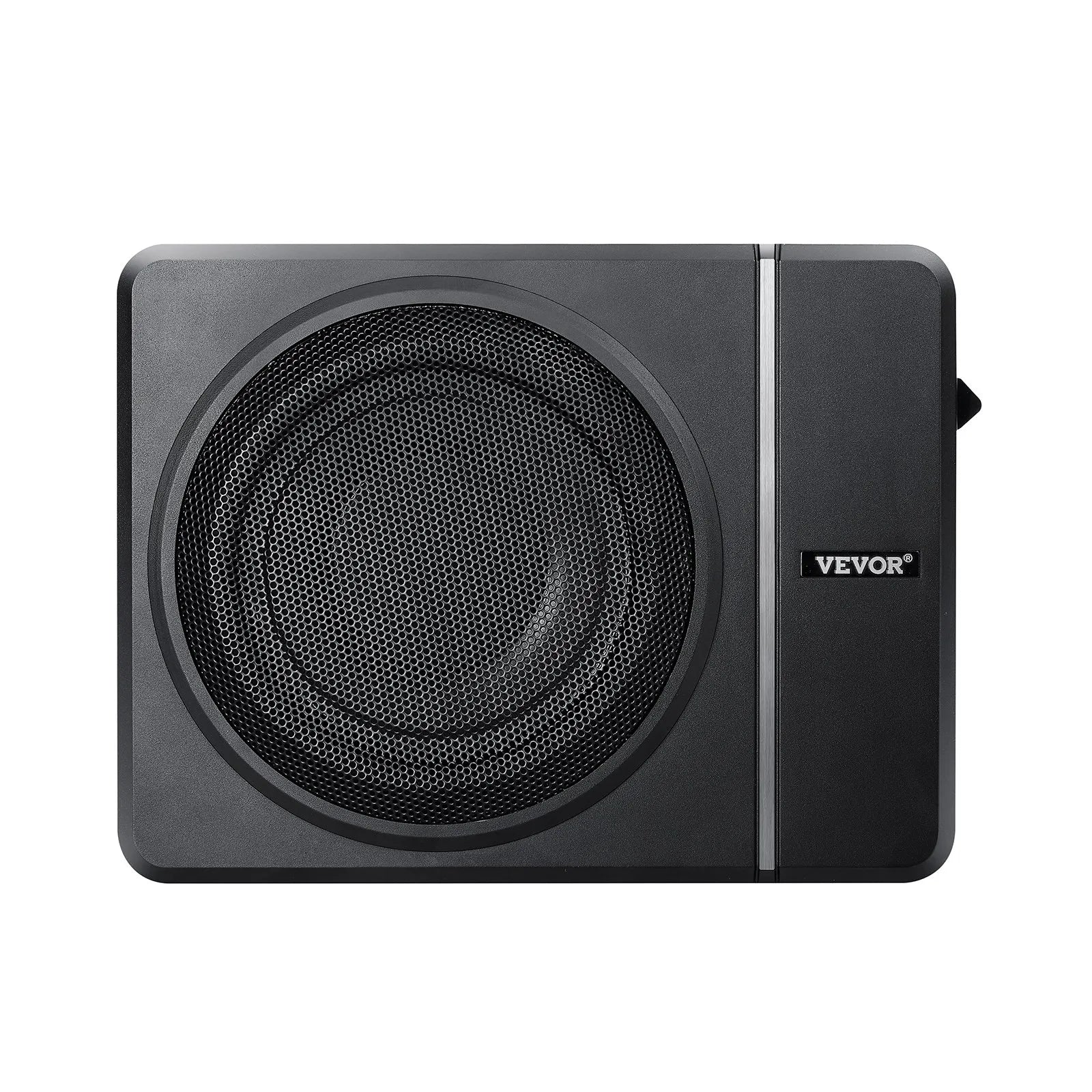 VEVOR 20 cm 240 W zem sēdekļa automašīnas subwooferis ar iebūvētu pastiprinātāju, zema profila aktīvais auto subwooferis ar High/Low Level ieejām un skaļuma regulatoru, piemērots SUV, automašīnām, kravas auto un RV