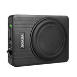 VEVOR 25 cm 300 W zem sēdekļa automašīnas subwooferis ar pastiprinātāju, zema profila aktīvais auto subwooferis ar iebūvētu pastiprinātāju, High/Low Level ieejas un skaļuma regulatoru, piemērots SUV, automašīnām, kravas auto un RV