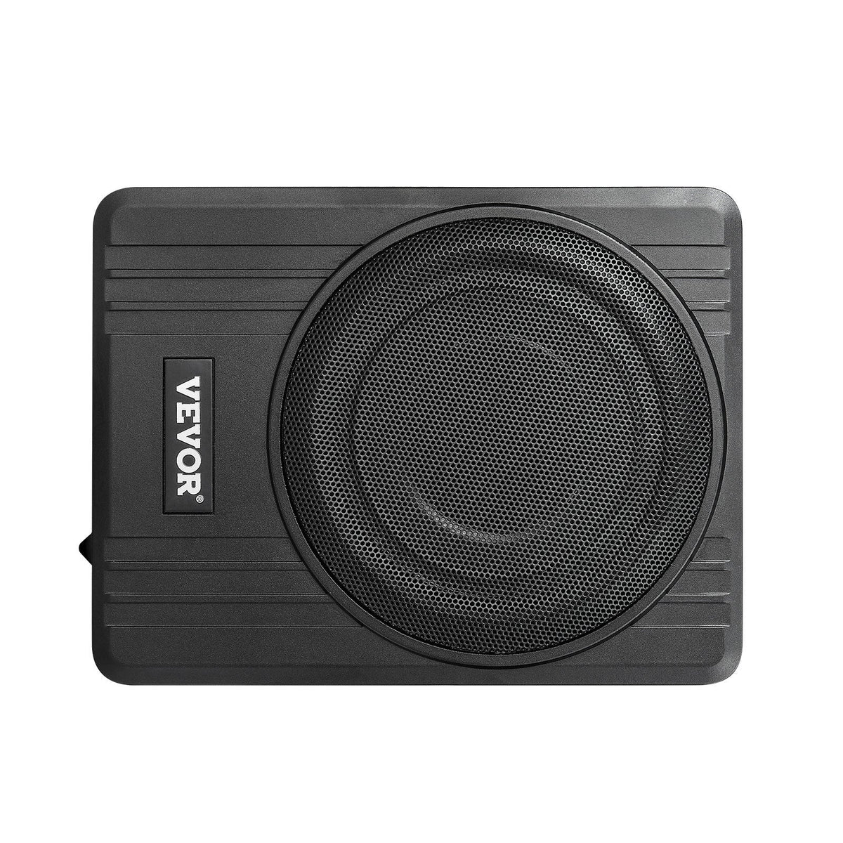 VEVOR 25 cm 300 W zem sēdekļa automašīnas subwooferis ar pastiprinātāju, zema profila aktīvais auto subwooferis ar iebūvētu pastiprinātāju, High/Low Level ieejas un skaļuma regulatoru, piemērots SUV, automašīnām, kravas auto un RV
