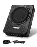 VEVOR 20 cm 400 W zem sēdekļa automašīnas subwooferis ar pastiprinātāju, zema profila aktīvais auto subwooferis ar iebūvētu pastiprinātāju, High/Low Level ieejas un skaļuma regulatoru, piemērots SUV, automašīnām, kravas auto un RV
