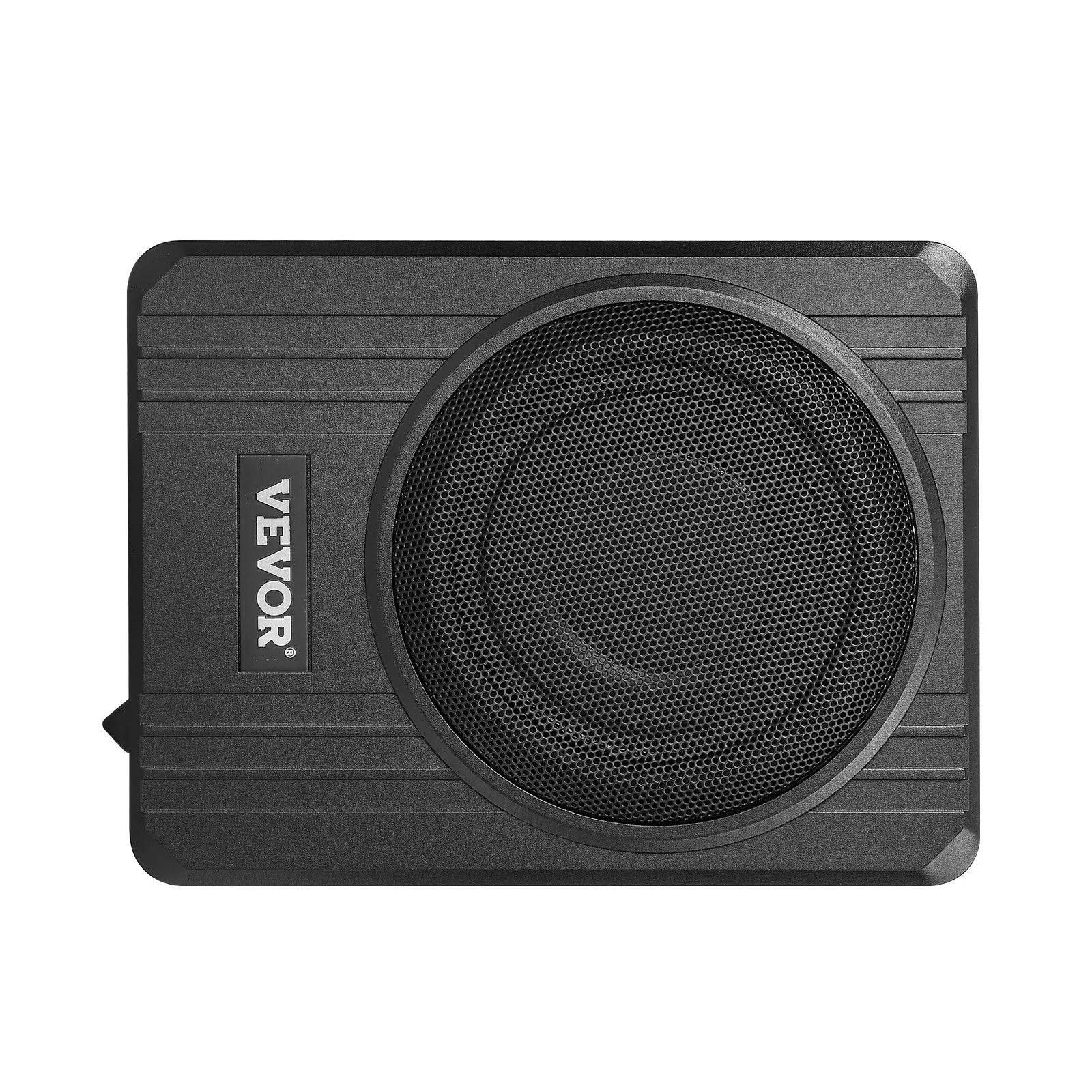 VEVOR 20 cm 400 W zem sēdekļa automašīnas subwooferis ar pastiprinātāju, zema profila aktīvais auto subwooferis ar iebūvētu pastiprinātāju, High/Low Level ieejas un skaļuma regulatoru, piemērots SUV, automašīnām, kravas auto un RV