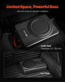 VEVOR 20 cm 400 W zem sēdekļa automašīnas subwooferis ar pastiprinātāju, zema profila aktīvais auto subwooferis ar iebūvētu pastiprinātāju, High/Low Level ieejas un skaļuma regulatoru, piemērots SUV, automašīnām, kravas auto un RV