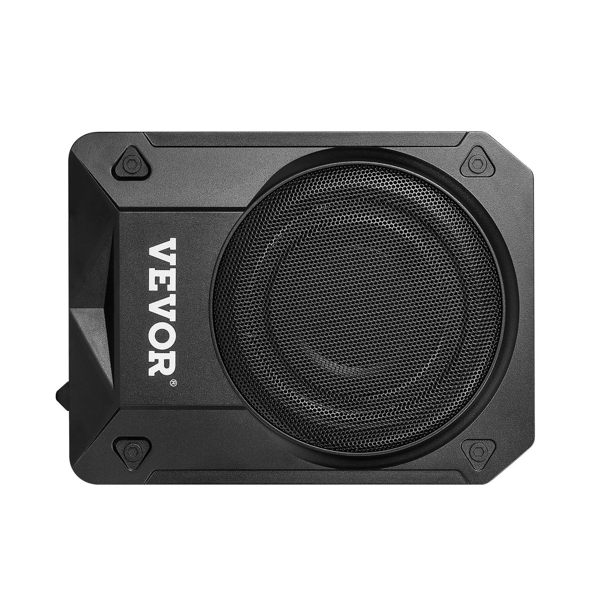 VEVOR 200 mm 800 W zem sēdekļa auto subwooferis ar iebūvētu pastiprinātāju, zema profila aktīvais zemfrekvenču skaļrunis ar augstā un zemā līmeņa ieejām un skaļuma regulatoru, piemērots SUV, automašīnām, kravas auto un kemperiem