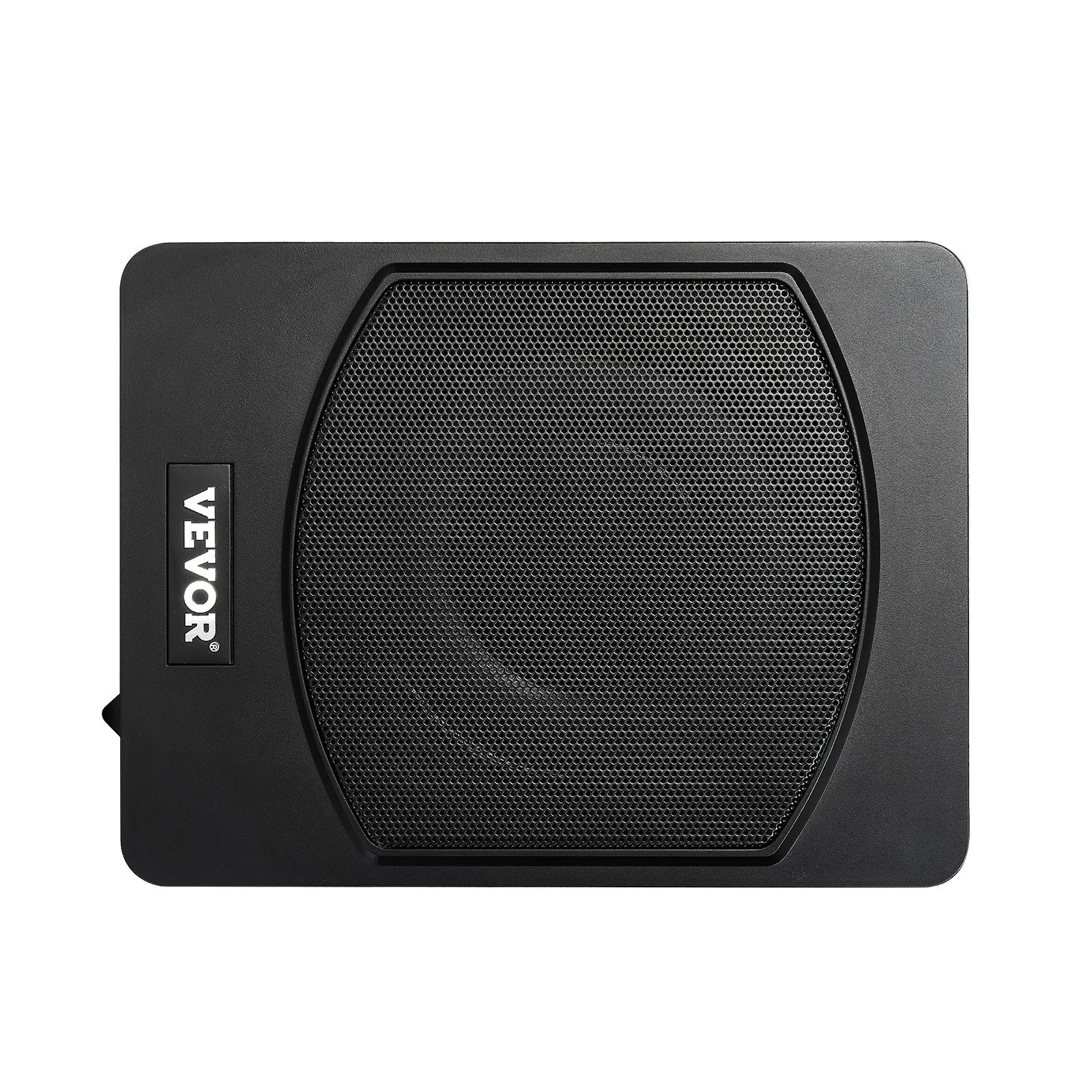 VEVOR 25 cm 240 W zem sēdekļa automašīnas subwooferis ar iebūvētu pastiprinātāju, zema profila aktīvais auto subwooferis ar High/Low Level ieejām un skaļuma regulatoru, piemērots SUV, automašīnām, kravas auto un RV