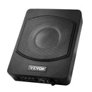 VEVOR 25 cm 240 W zem sēdekļa automašīnas subwooferis ar iebūvētu pastiprinātāju, zema profila aktīvais auto subwooferis ar High/Low Level ieejām un skaļuma regulatoru, piemērots SUV, automašīnām, kravas auto un RV