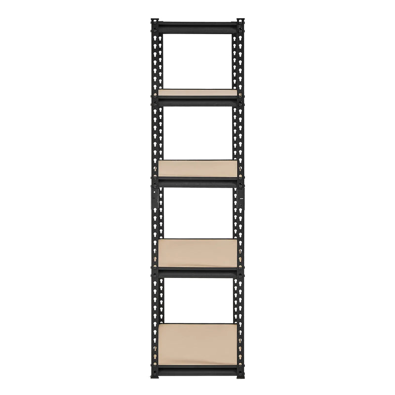 Uzglabāšanas plaukti 5 līmeņi, 40,6 cm dziļums x 81,3 cm platums x 159,5 cm augstums, metāla plauktu sistēma garāžai