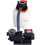 VEVOR smilšu filtra sūknis virszemes baseiniem, 300 mm, 10 000 l/h, 285 W, baseina sūkņa un filtra komplekts ar 6 virzienu daudzportu vārstu un sietiņa grozu, mājas un komerciālai lietošanai