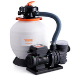 VEVOR smilšu filtra sūknis virszemes baseiniem, 350 mm, 13 000 l/h, 450 W, baseina sūkņa un filtra komplekts ar 6 virzienu daudzportu vārstu un sietiņa grozu, mājas un komerciālai lietošanai