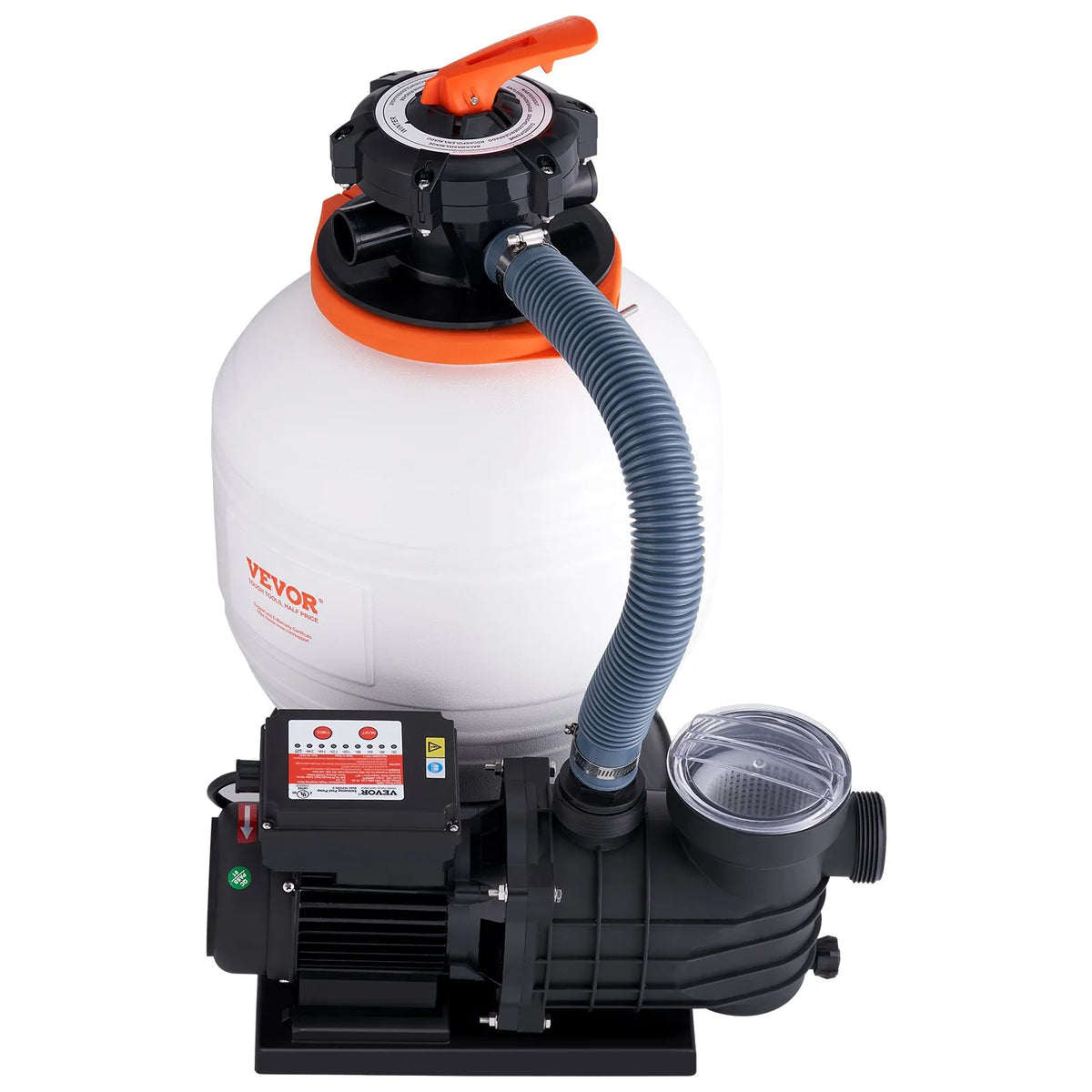 VEVOR smilšu filtra sūknis virszemes baseiniem, 350 mm, 13 000 l/h, 450 W, baseina sūkņa un filtra komplekts ar 6 virzienu daudzportu vārstu un sietiņa grozu, mājas un komerciālai lietošanai