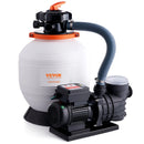 VEVOR smilšu filtra sūknis virszemes baseiniem, 350 mm, 13 000 l/h, 450 W, baseina sūkņa un filtra komplekts ar 6 virzienu daudzportu vārstu un sietiņa grozu, mājas un komerciālai lietošanai