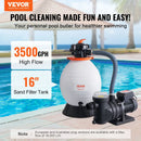VEVOR smilšu filtra sūknis virszemes baseiniem, 400 mm, 18 000 l/h, 850 W, baseina sūkņa un filtra komplekts ar 6-virzienu daudzportu vārstu un sietiņa grozu, mājas un komerciālai lietošanai