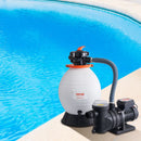 VEVOR smilšu filtra sūknis virszemes baseiniem, 400 mm, 18 000 l/h, 850 W, baseina sūkņa un filtra komplekts ar 6-virzienu daudzportu vārstu un sietiņa grozu, mājas un komerciālai lietošanai