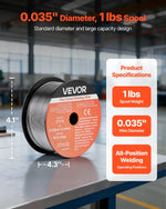 VEVOR pašekranētā pulverstieple E71T-11, Ø0,9 mm, 2 × 0,45 kg, bezgāzes MIG metināšanai, zema šļakstīšanās, piemērota visām metināšanas pozīcijām un darbam ārā (2 ruļļu komplekts)